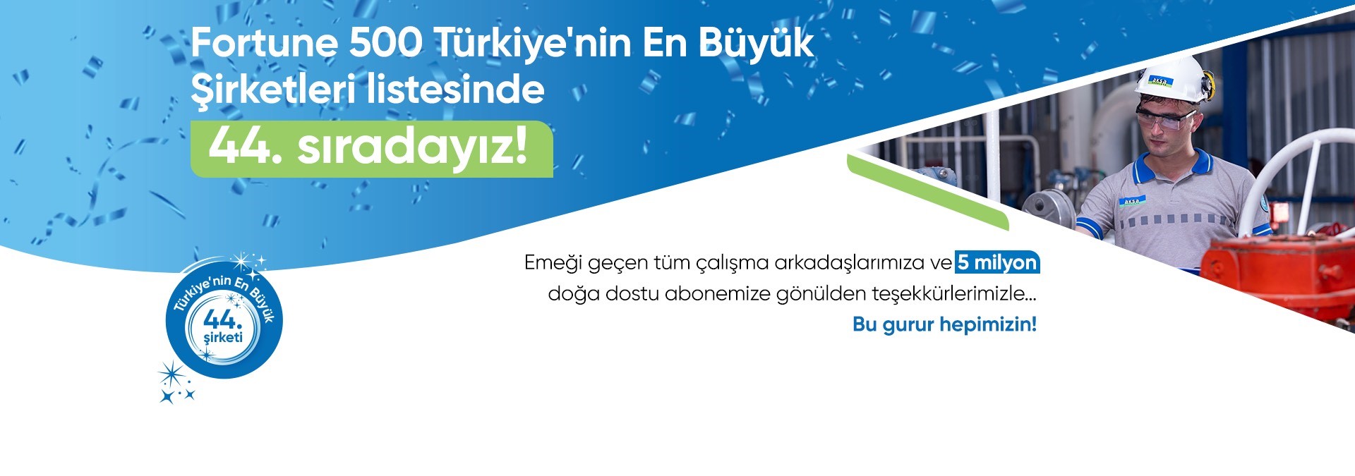 Fortune 500 Türkiye'nin En Büyük Şirketleri Listesinde 44. sıradayız!